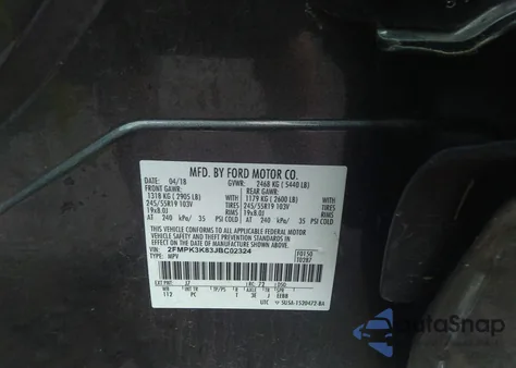 2018 Ford Edge Titanium from USA, damaged, VIN 2FMPK3K83JBC02324